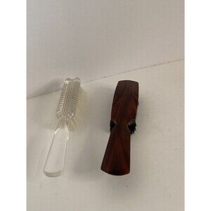 VTG Fuller Brush Clear Lucite Hair Brush USA Made & Brown Bakelite? Mens brush